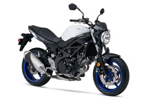 New 2017 SUZUKI SV650 PEARL GLACIER WHITE For 2017, Suzuki introduces a new version of an iconic motorcycle that embodies the sporty personality that only a lively, mid-sized V-twin roadster can deliver. The new SV650 has a polished powerplant that provides increased performance with low emissions and outstanding fuel economy, mated to refined trim and lightweight chassis that delivers a sporty, exciting ride. In addition, the SV650 has a new Low RPM Assist feature that seamlessly adjusts engine speed during take-off and low-speed running to smooth the power delivery and to help eliminate the possibility of the rider stalling the motorcycle. Like its predecessors, the 2017 SV650 promises to have the sparkling performance, style and value that a broad range of riders will enjoy. Also available with ABS.